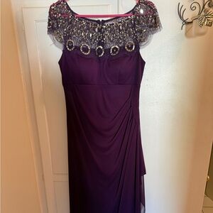 Elegant Dress with Beaded Neckline